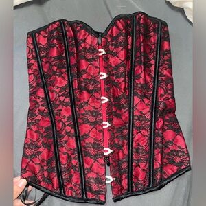 Red & Black lace corset